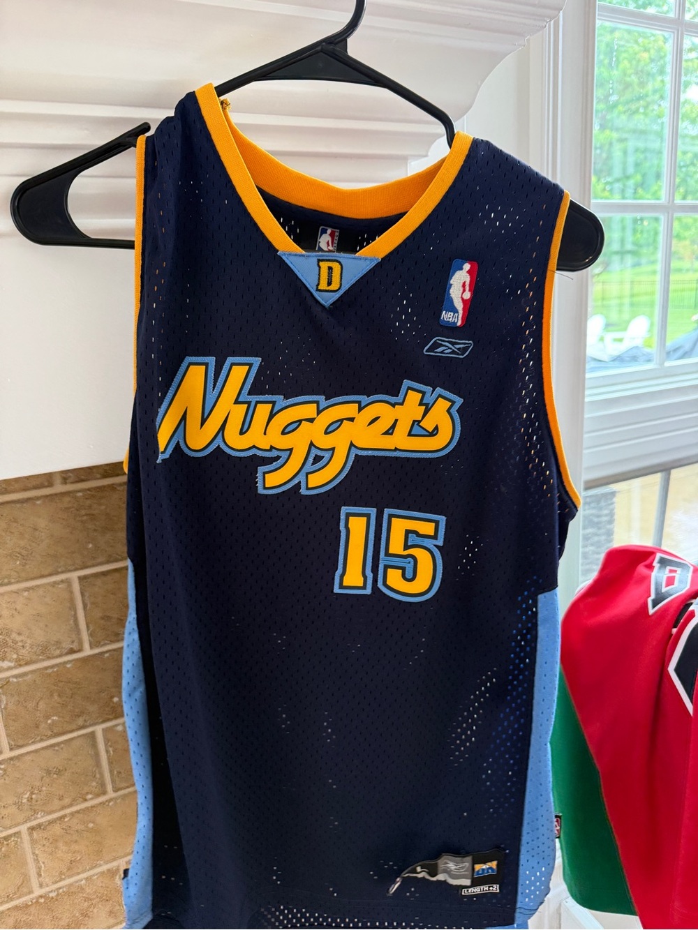 NBA Denver Nuggets Navy Blue Yellow #15 Jersey
